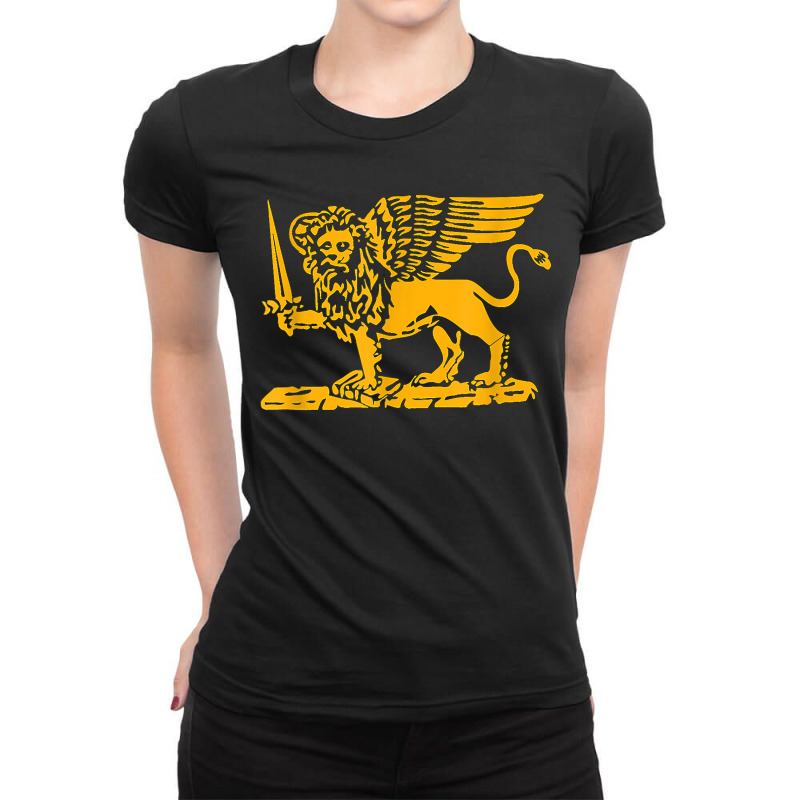 Republic Of Venice Flag St. Mark Lion Sword Book Ladies Fitted T-Shirt by OliviaStoica | Artistshot