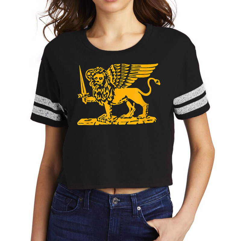 Republic Of Venice Flag St. Mark Lion Sword Book Scorecard Crop Tee by OliviaStoica | Artistshot