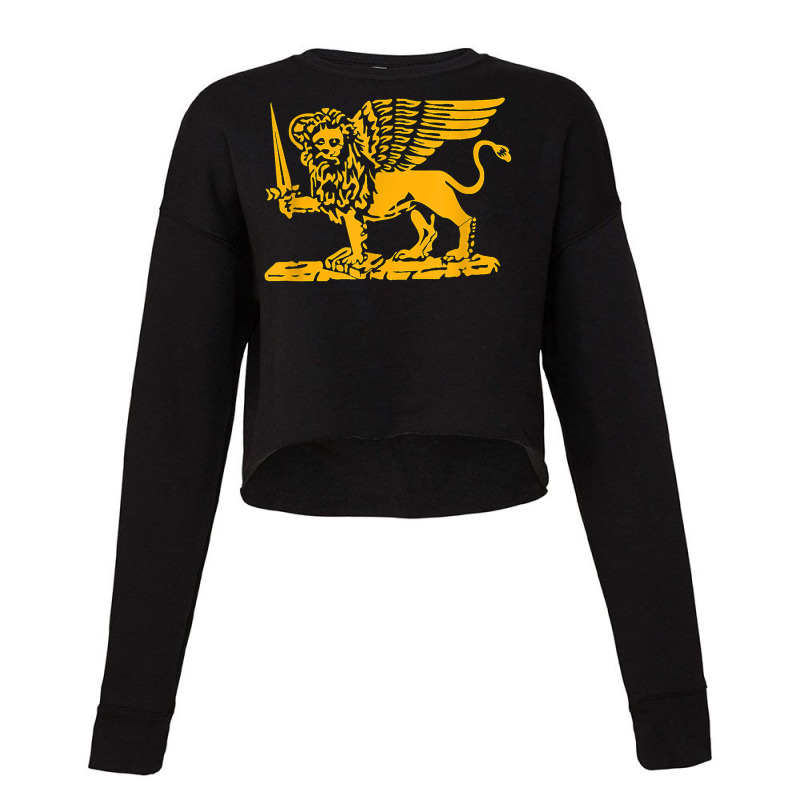 Republic Of Venice Flag St. Mark Lion Sword Book Cropped Sweater by OliviaStoica | Artistshot