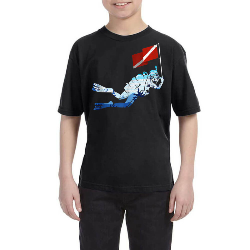 Scuba Diver Flag Ocean Dive Swimming Underwater Diving Tank Top Youth Tee by cm-arts | Artistshot