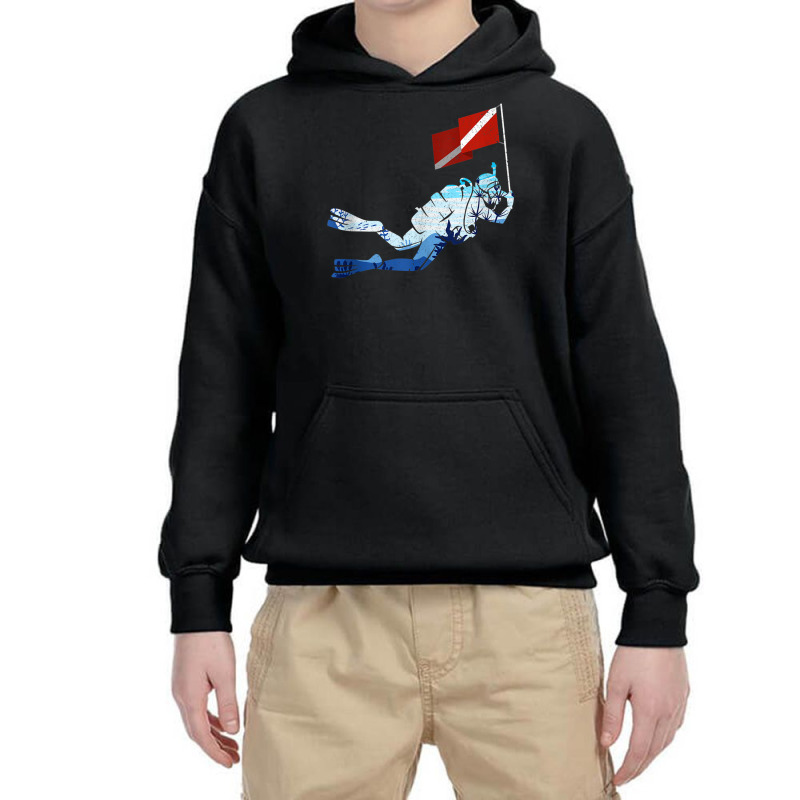 Scuba Diver Flag Ocean Dive Swimming Underwater Diving Tank Top Youth Hoodie by cm-arts | Artistshot