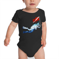 Scuba Diver Flag Ocean Dive Swimming Underwater Diving Tank Top Baby Bodysuit | Artistshot