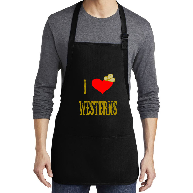 I Love Westerns Gift Medium-length Apron | Artistshot