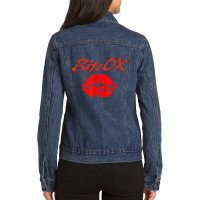 Lips Bitters Kissing Kisser T Shirt Ladies Denim Jacket | Artistshot