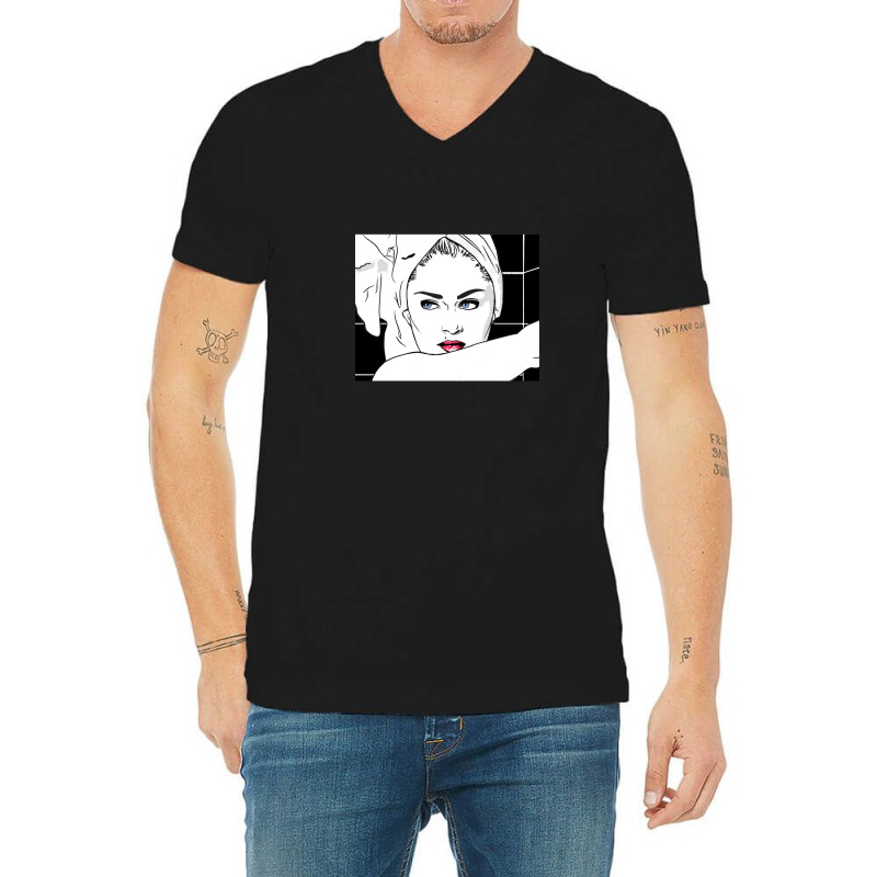 The Material Girl Stepping Out Of The Shower V-Neck Tee by KristiMartin | Artistshot