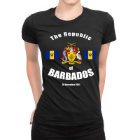 The Republic Of Barbados National Pride Barbadian Love T Shirt Ladies Fitted T-shirt | Artistshot