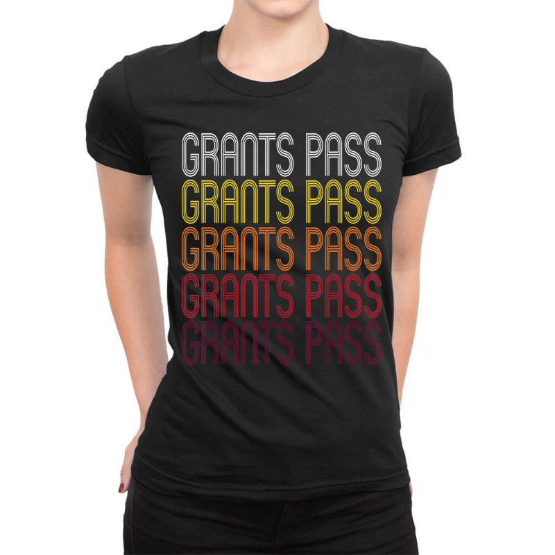 Grants Pass, Or Vintage Style Oregon Ladies Fitted T-Shirt by Mello Greenwood | Artistshot