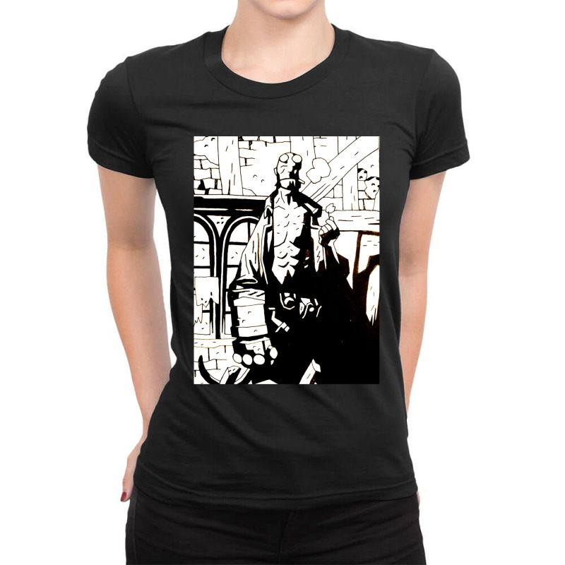 Hellboy In Hell Reworked 4 Gift Ladies Fitted T-Shirt by DesmondBalts | Artistshot