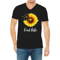 Sunflower Emt Life Ems Emergency Medical Technician Medic T Shirt V-neck Tee | Artistshot