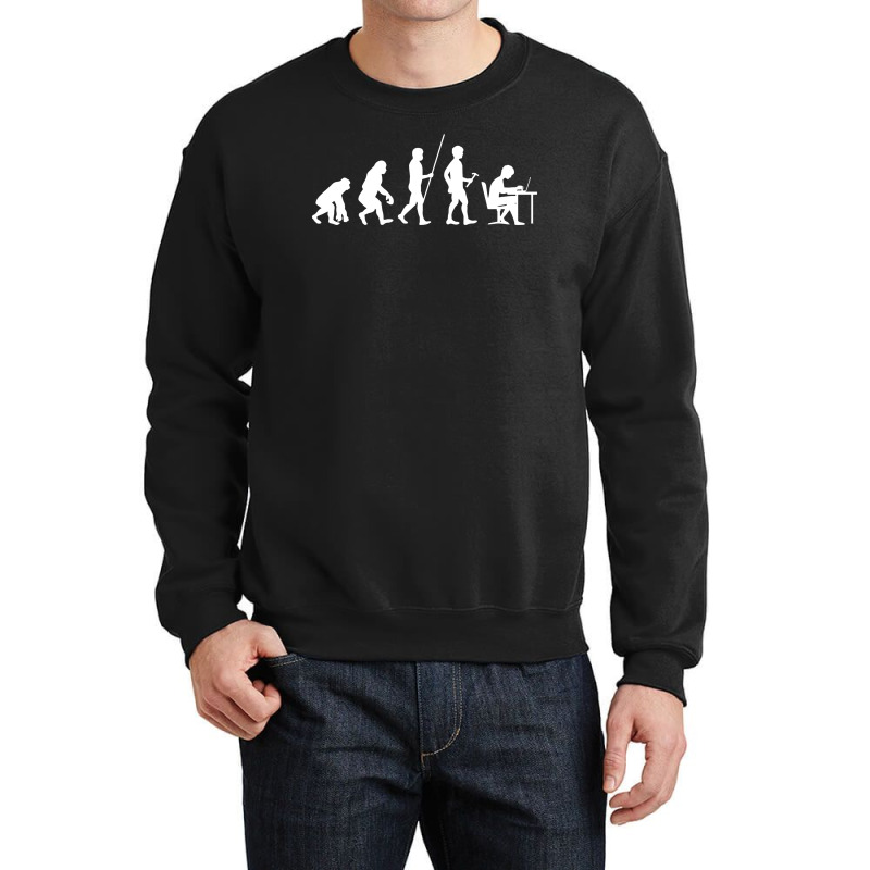 Human Evolution Computer Nerd Crewneck Sweatshirt | Artistshot