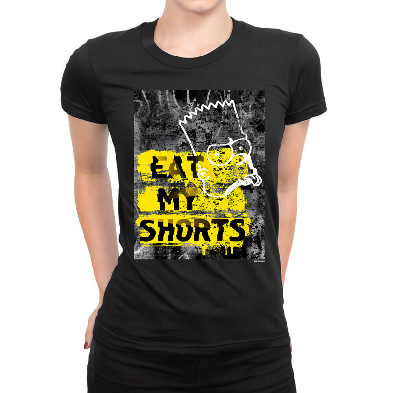 The Simpsons Bart Simpson Eat My Shorts Graffiti T Shirt Ladies Fitted T-Shirt by MleczynskiShae | Artistshot