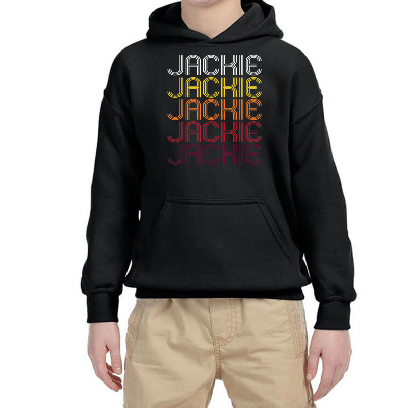 Jackie Retro Wordmark Pattern Vintage Style Youth Hoodie | Artistshot