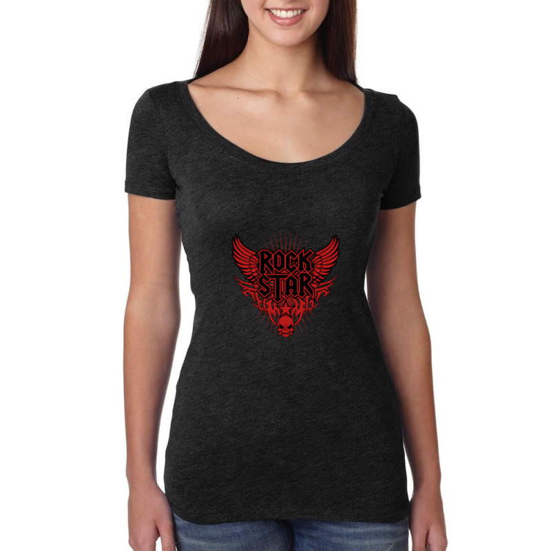 Rock Star Women's Triblend Scoop T-shirt by MickeyRobison | Artistshot