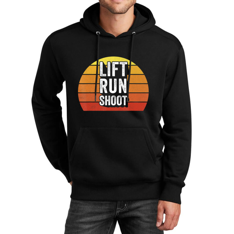 Retro Lift Run Shoo Fitness Gym Workout Vintage Unisex Hoodie by Adcock Salmon | Artistshot