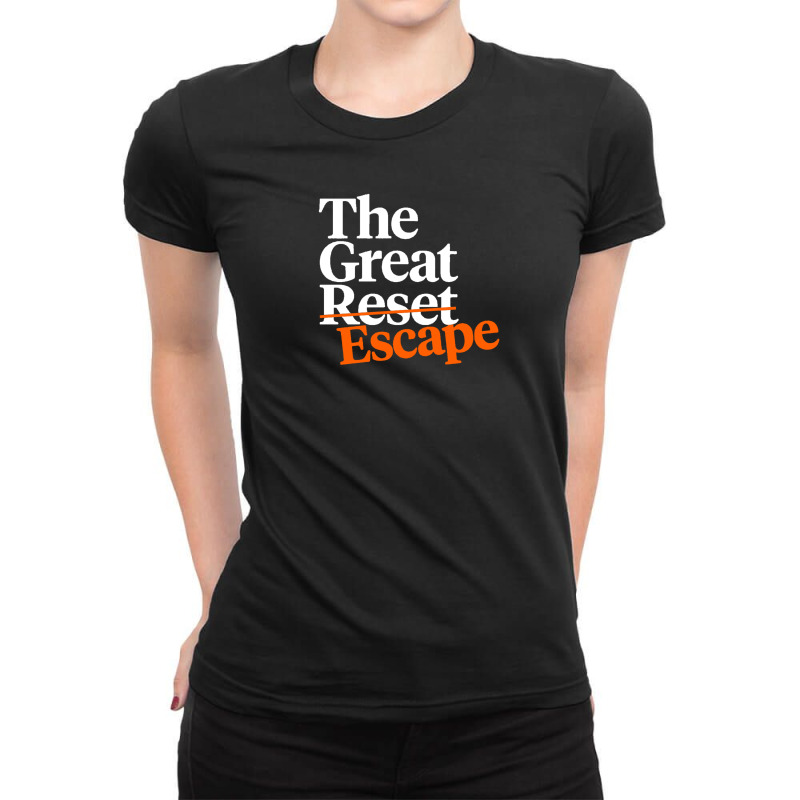 Klaus Schwab The Great Reset Ladies Fitted T-Shirt by emindavarin | Artistshot