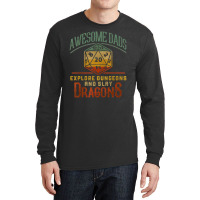 Awesome Dads Explore Dungeons And Slay Dragons Gamer Daddy Long Sleeve Shirts | Artistshot