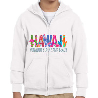 Tropical Punaluu Black Sand Beach Hawaii Product T Shirt Youth Zipper Hoodie | Artistshot