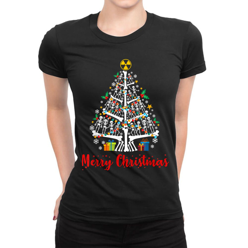 Christmas Tree Skeleton Xmas Radiology Radiologist T-shirt Ladies Fitted T-Shirt by cm-arts | Artistshot