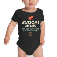 Awesome Moms Explore Dungeons And Slay Dragons Baby Bodysuit | Artistshot