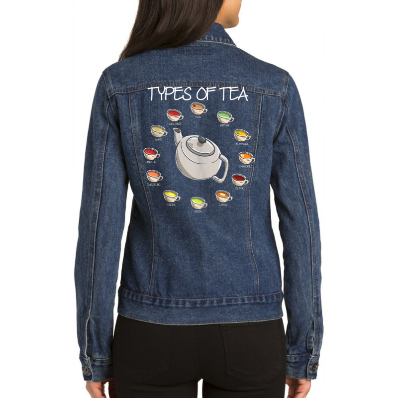 Tea Drinker Powered By Matcha Tea Herbal Tank Top Ladies Denim Jacket by cm-arts | Artistshot