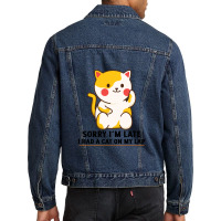 Cute Cat Kitten On My Lap Men Denim Jacket | Artistshot