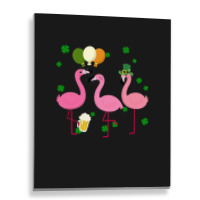 Christmas Flamingo St Patricks Day Metal Print Vertical | Artistshot