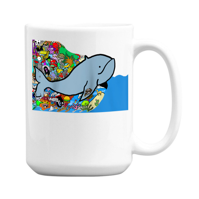 Blue Whale, Marine Sea Animal, Ocean Life, Surf, Art Work Raglan Baseb 15 Oz Coffee Mug | Artistshot