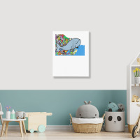 Blue Whale, Marine Sea Animal, Ocean Life, Surf, Art Work Raglan Baseb Portrait Canvas Print | Artistshot