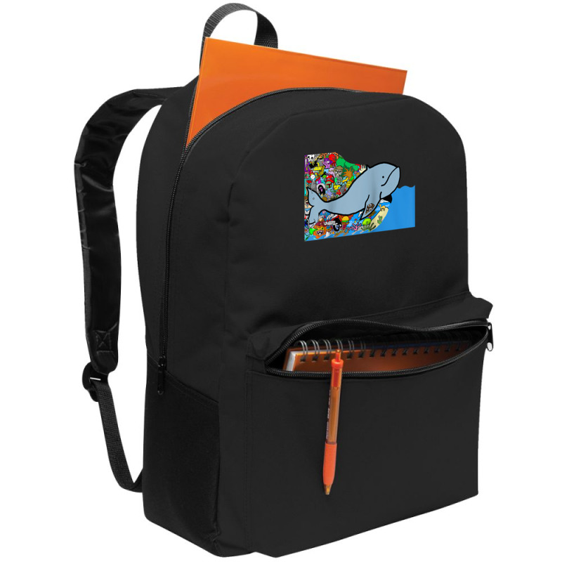 Blue Whale, Marine Sea Animal, Ocean Life, Surf, Art Work Raglan Baseb Backpack | Artistshot