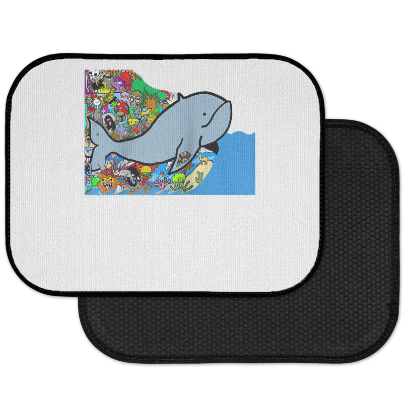 Blue Whale, Marine Sea Animal, Ocean Life, Surf, Art Work Raglan Baseb Rear Car Mat | Artistshot