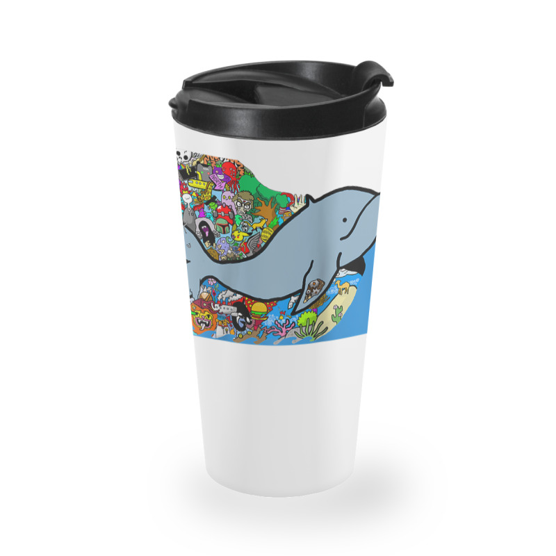 Blue Whale, Marine Sea Animal, Ocean Life, Surf, Art Work Raglan Baseb Travel Mug | Artistshot