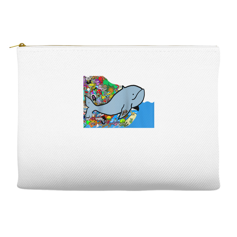 Blue Whale, Marine Sea Animal, Ocean Life, Surf, Art Work Raglan Baseb Accessory Pouches | Artistshot