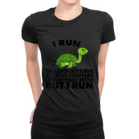 Womens I Run Slower Than Turtles In Peanut Butter Running V-neck Ladies Fitted T-shirt | Artistshot