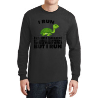 Womens I Run Slower Than Turtles In Peanut Butter Running V-neck Long Sleeve Shirts | Artistshot