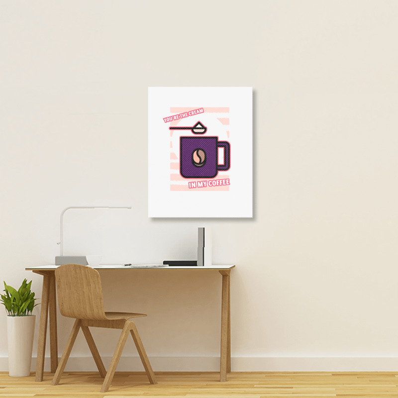 Valentines Day Coffee Cream Couple Love Pun Portrait Canvas Print | Artistshot