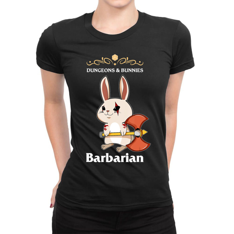 Bunny Rabbit Barbarian Tabletop Rpg Roleplaying Gamer Ladies Fitted T-Shirt by hotoancuong | Artistshot