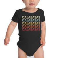 Calabasas California Calabasas Ca Retro Vintage Text Long Sleeve T Shi Baby Bodysuit | Artistshot