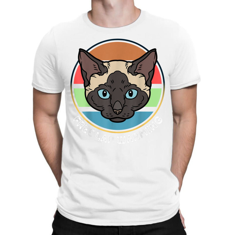 Funny Siamese Quote, Siamese Free Lap Warming Vintage, Cool T Shirt T-shirt | Artistshot