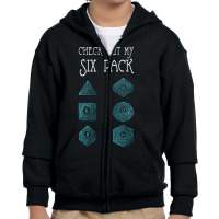 Check Out My Six Pack Dice Dragon Master Rpg Dm Gaming Youth Zipper Hoodie | Artistshot