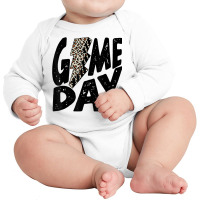 Game Day Game Day Leopard Lightning Bolt T Shirt Long Sleeve Baby Bodysuit | Artistshot