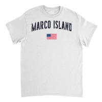 Patriotic Usa Flag Stencil Marco Island Fl T Shirt Classic T-shirt | Artistshot