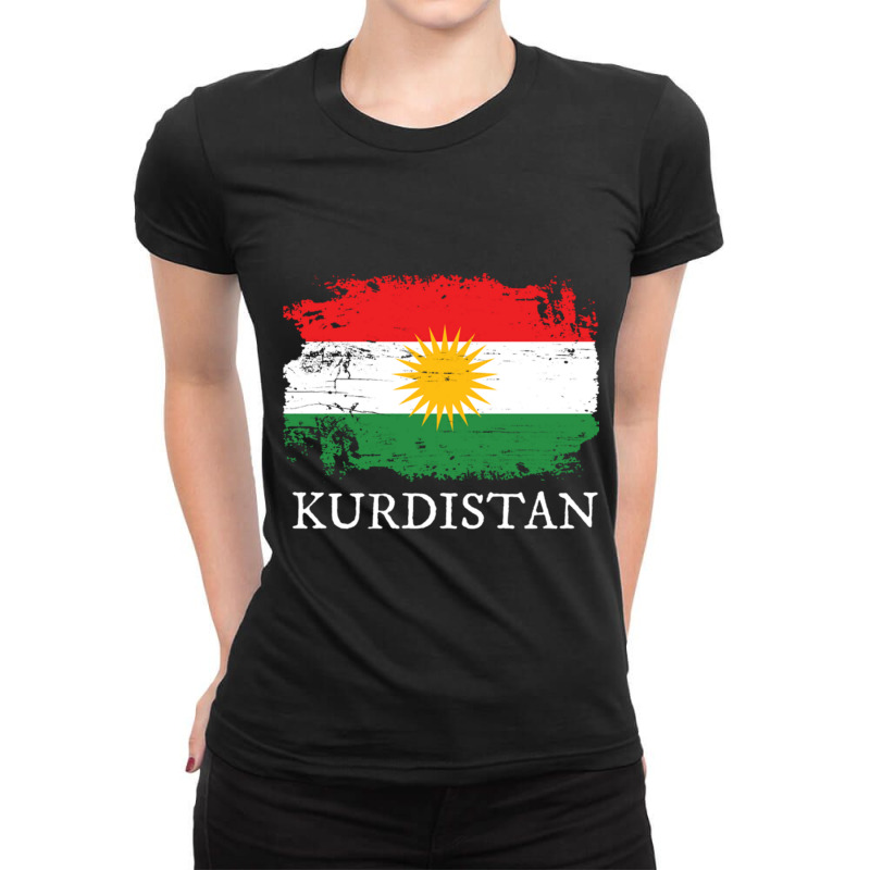 Kurdistan Flag Ladies Fitted T-Shirt by cm-arts | Artistshot