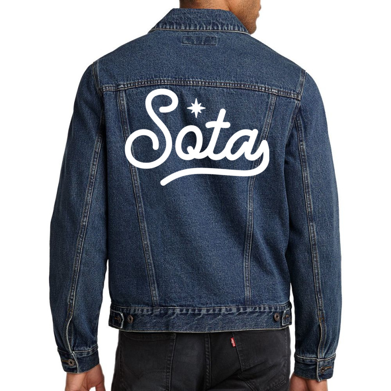 Classic Minnesota Sota Script North Star State Sweatshirt Men Denim Jacket | Artistshot