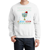 Jewish Jewish Pun Menorah Santa Hanukkah Christmas Ugly Crewneck Sweatshirt | Artistshot