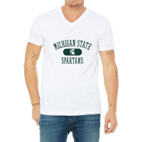 Michigan State Spartans Varsity Black Officially Licensed Pullover Hoo V-neck Tee | Artistshot