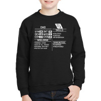 Dad Stats Dungeons Gamer D20 Tabletop Dragons Nerdy Youth Sweatshirt | Artistshot