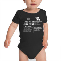 Dad Stats Dungeons Gamer D20 Tabletop Dragons Nerdy Baby Bodysuit | Artistshot