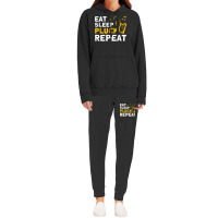 Harpist Eat Sleep Pluck Repeat Harp Player T Shirt Hoodie & Jogger Set | Artistshot