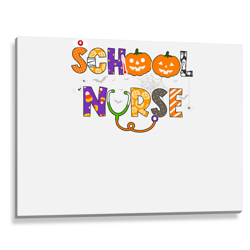 School Nurse Halloween Costume Registered Nurse Life Pumpkin Metal Print Horizontal | Artistshot