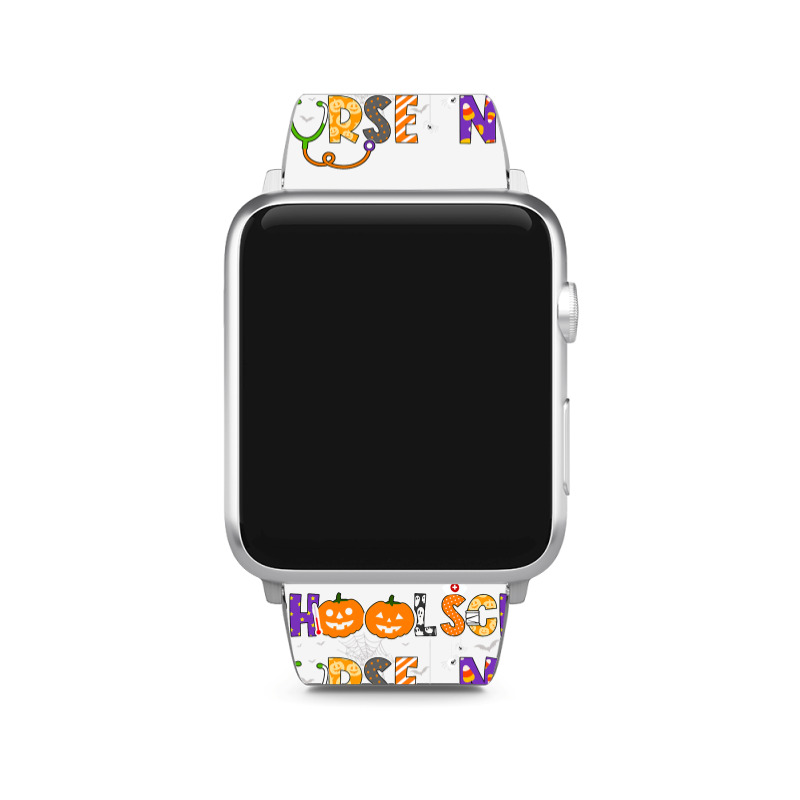 School Nurse Halloween Costume Registered Nurse Life Pumpkin Apple Watch Band | Artistshot